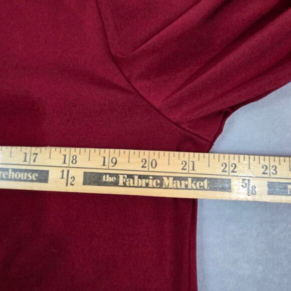 Gaharu Women's Whimsy Polyester Burgandy V-Neck 3/4 Sleeve Flowy Top XL - Picture 7 of 14